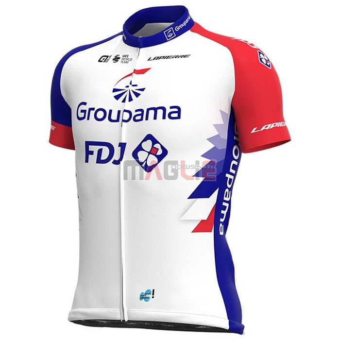 Maglia Groupama-FDJManica Corta 2021 Rosso Blu